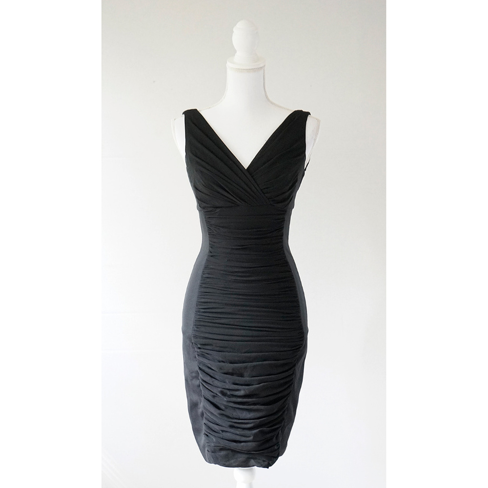 White House Black Market Black Ruched Dress